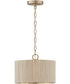 Donovan 1-Light Semi-Flush Ivory Wash and Matte Brass
