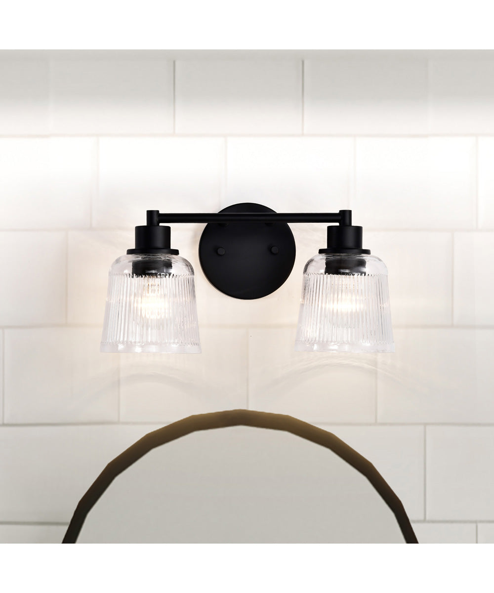 Grayson 2-Light Vanity & Wall Matte Black