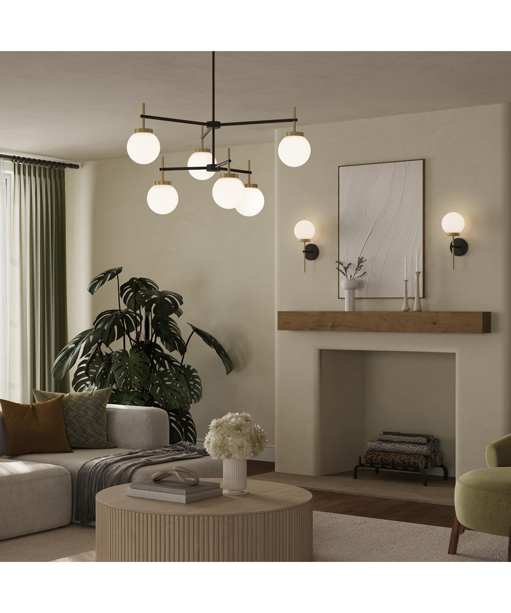Rigsby 1-Light Wall Sconce Matte Black and Brushed Gold