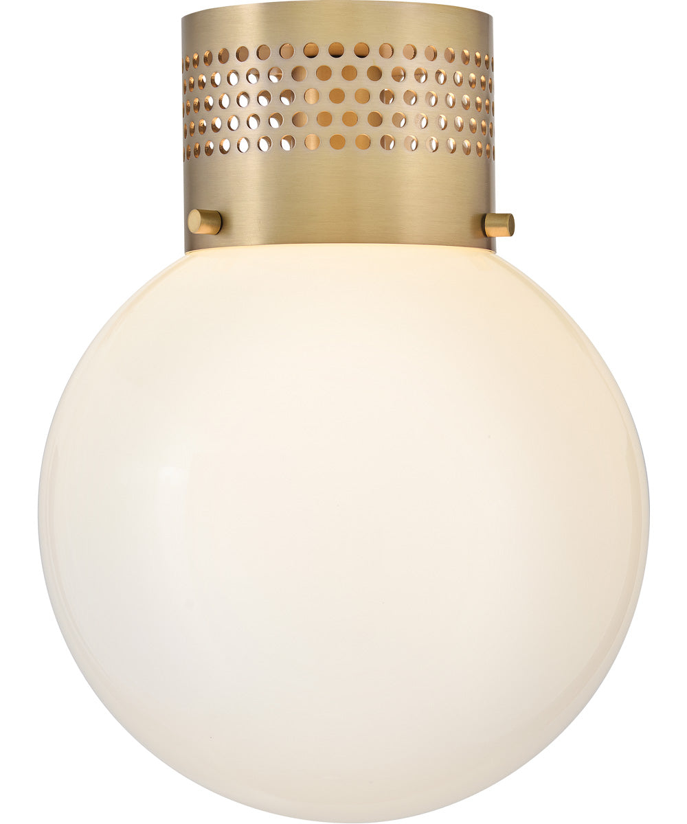Taj 1-Light Small Flush Mount in Lacquered Brass