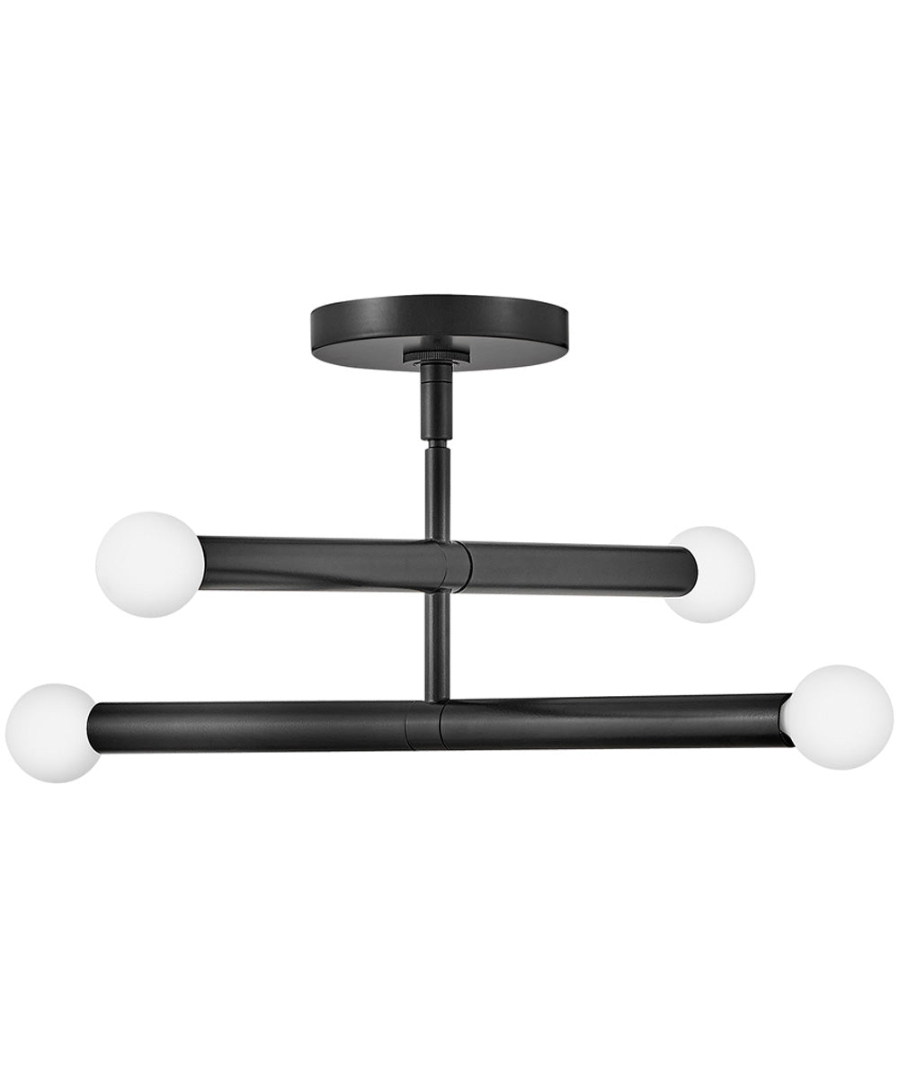 Millie 4-Light Medium Four Light Convertible Pendant in Black