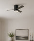 44" Era Modern 3-Blade Ceiling Fan Aged Pewter with Light Grey Weathered Oak Blades, LED Light