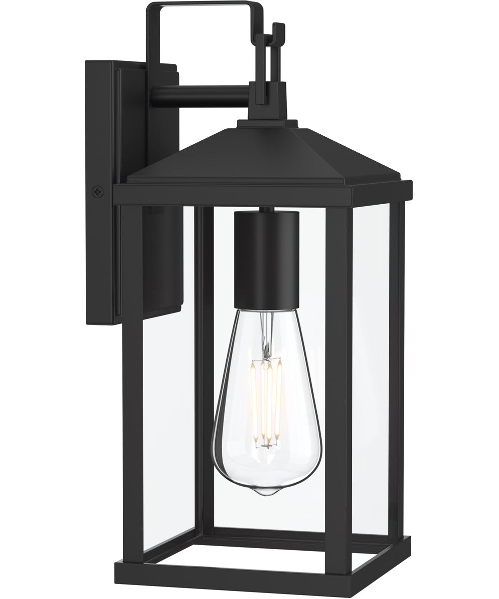 Cantley Medium Outdoor Wall Lantern with Clear Glass Panels Matte Black