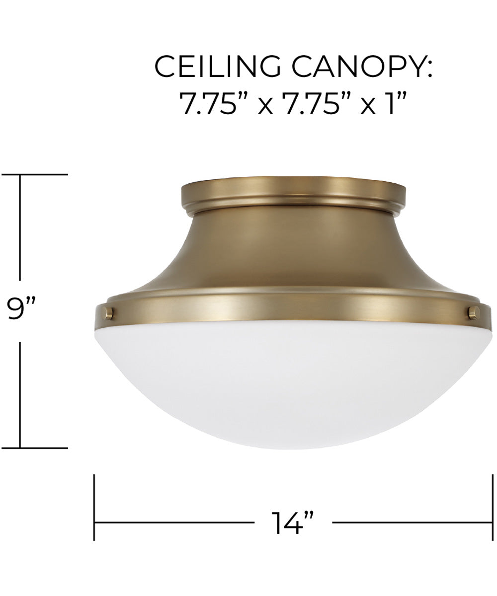 Arlo 3-Light Flush Aged Brass