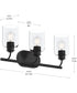 Reines 3-Light Bath Vanity with Clear Glass Shades Matte Black