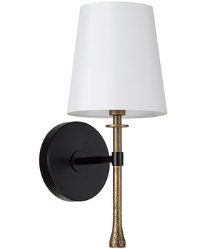 Hollis 1-Light Sconce Matte Black with Hammered Gold