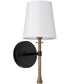 Hollis 1-Light Sconce Matte Black with Hammered Gold