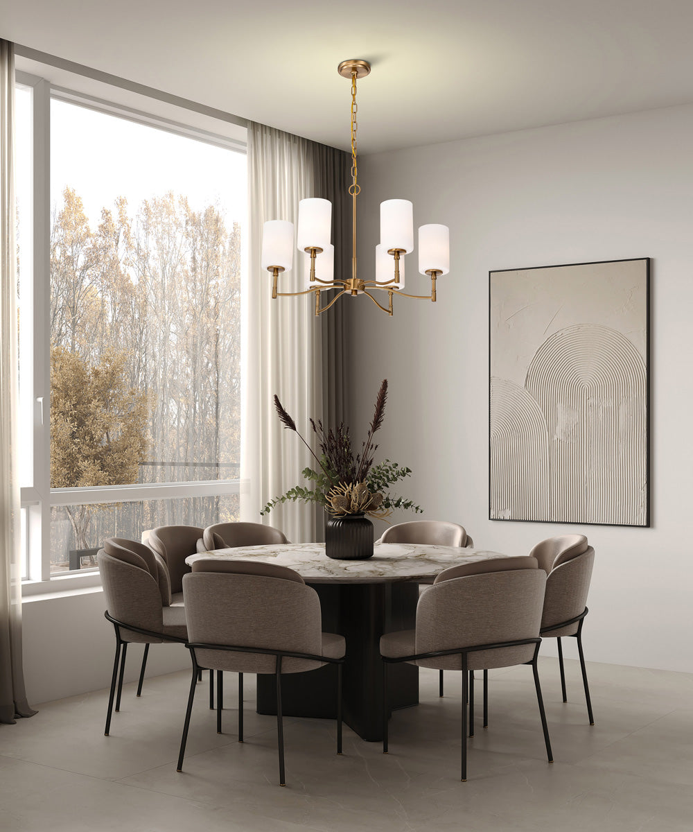 Liam 6-Light Chandelier Burnished Brass