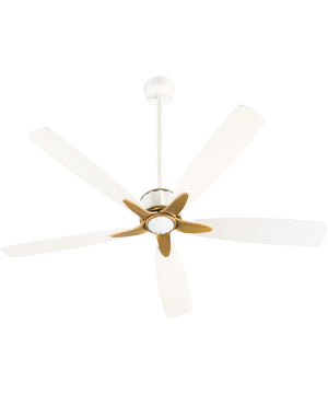 Ophelia Ceiling Fan Studio White|Brushed Brass