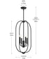 Reines 4-Light Foyer Pendant Matte Black