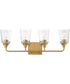 Hudson 4-Light Bath Vanity Natural Aged Brass