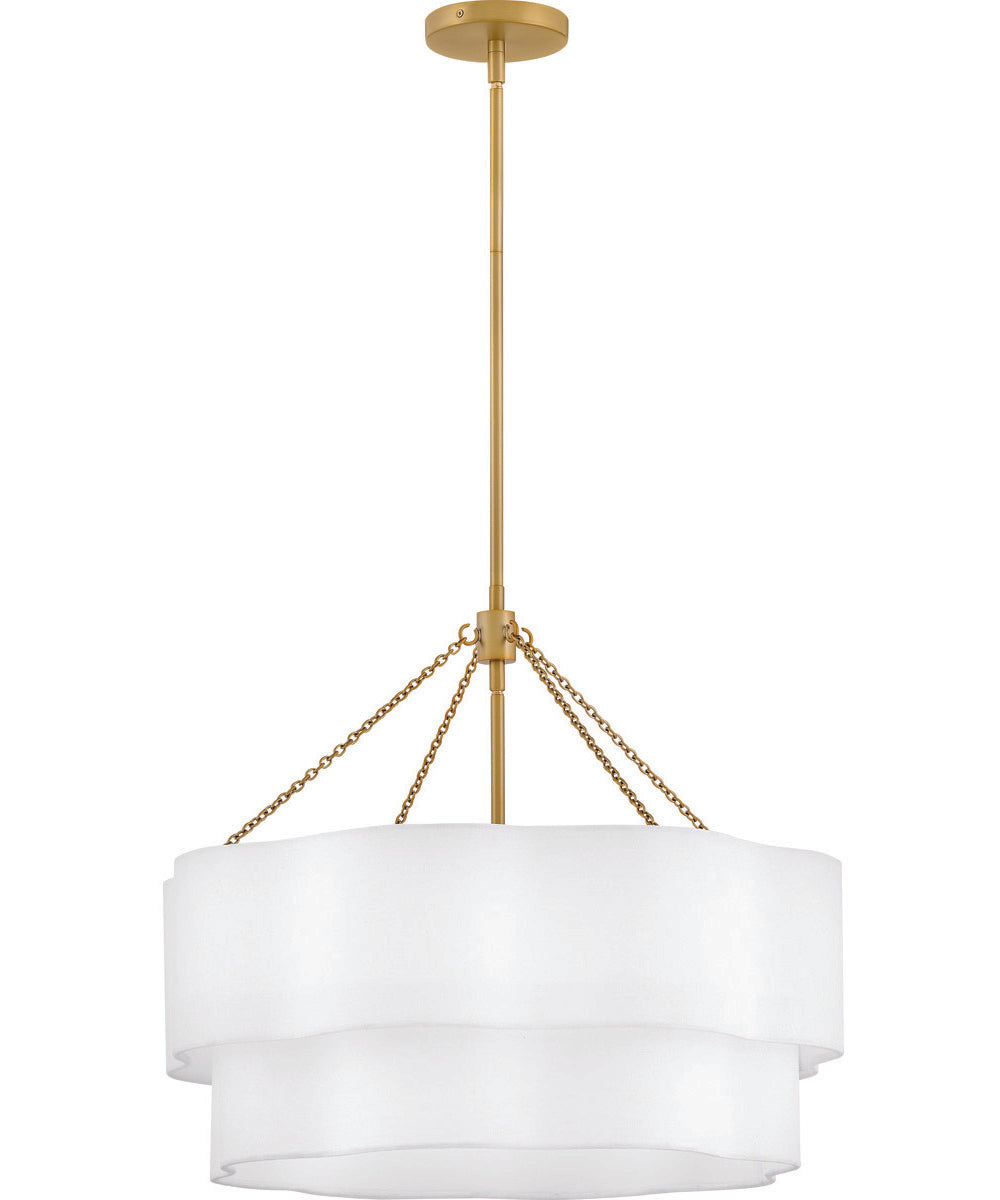 Gwen 5-Light Medium Drum Chandelier in Lacquered Brass