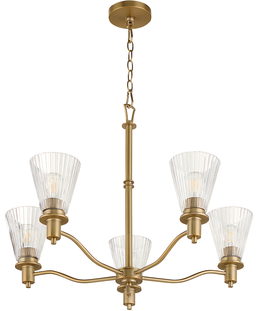 Lawton 5-light Chandelier Brushed Brass
