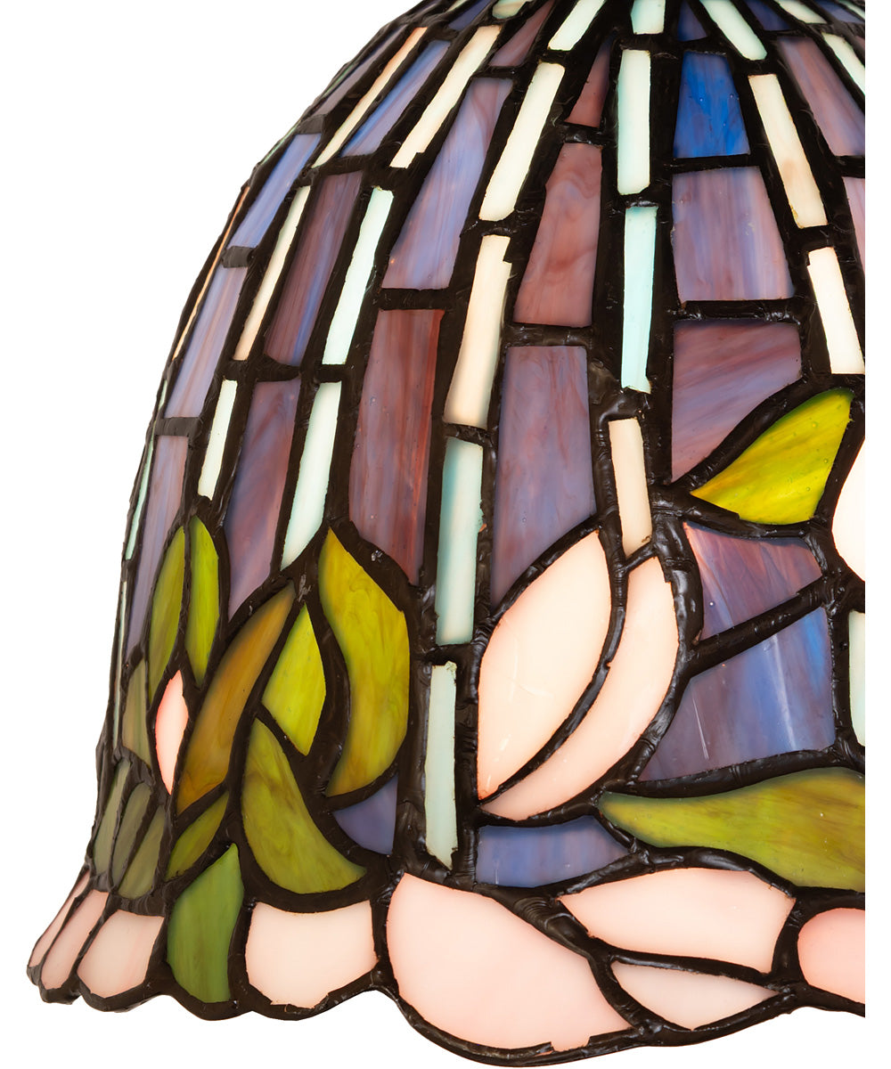 7" Wide Tiffany Flowering Lotus Wall Sconce