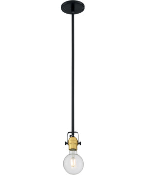 5"W Mantra 1-Light Pendant Black / Brushed Brass