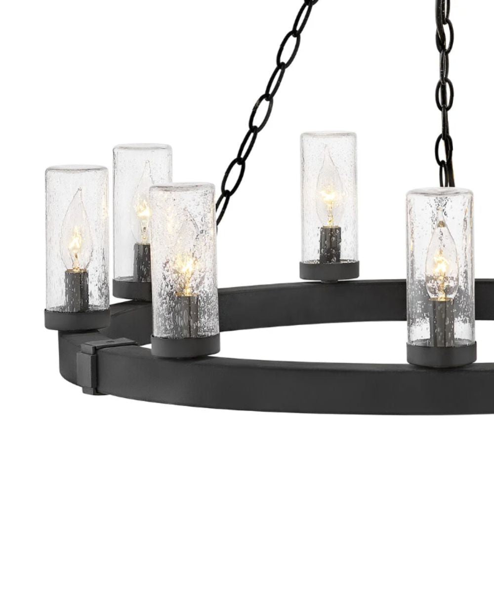 Sawyer 9-Light Medium Single Tier Chandelier 12v in Black