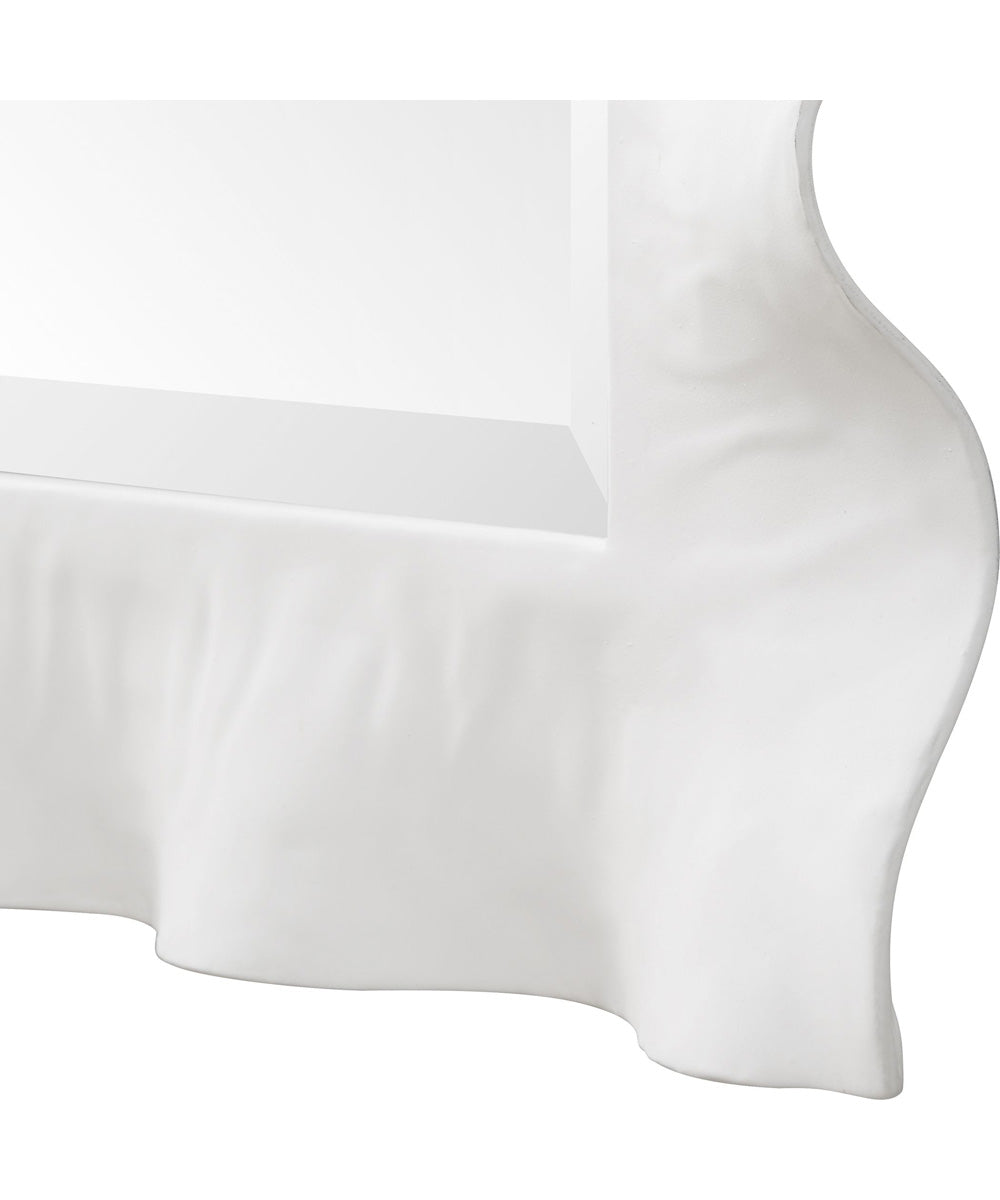 Haya White Scalloped Mirror