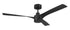 Phoebe 52" 3-Blade Indoor/Outdoor Damp Ceiling Fan Fan Flat Black
