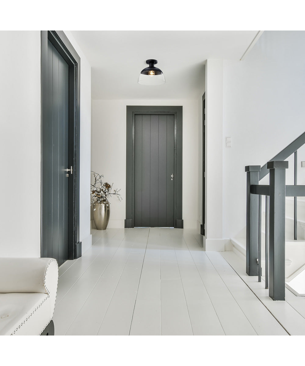 Rey 1 Light Semi Flush Mount Matte Black