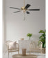 EOS 2 Light Clear Bowl 52" Ceiling Fan 2-Light Fan Satin Brass