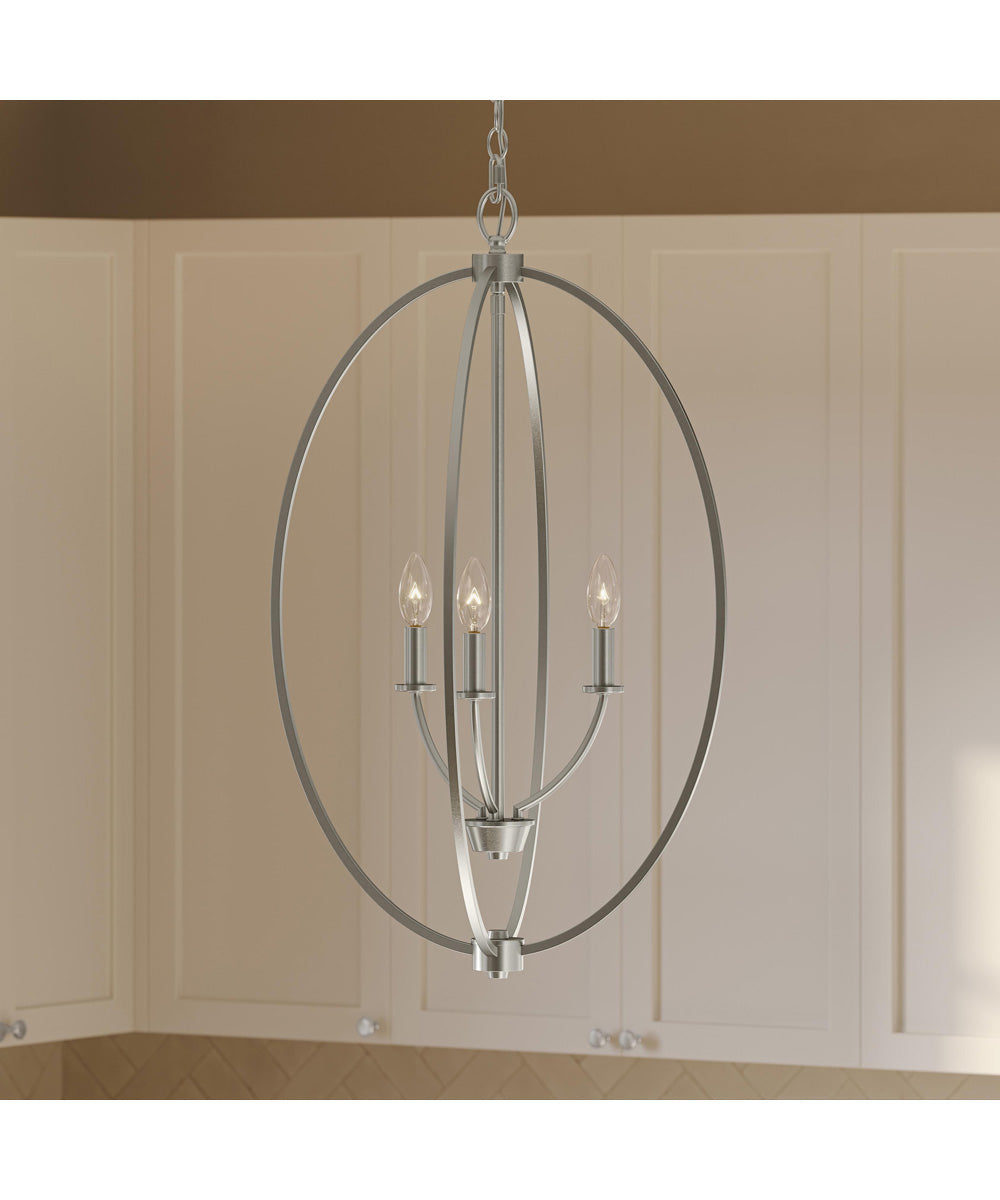 Jheni 3-Light Foyer Pendant Brushed Nickel
