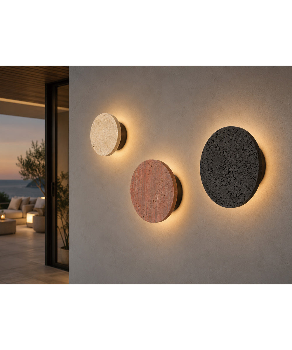 Discus 9 inch LED Outdoor Wall Sconce Rosso Laterite / Gunmetal