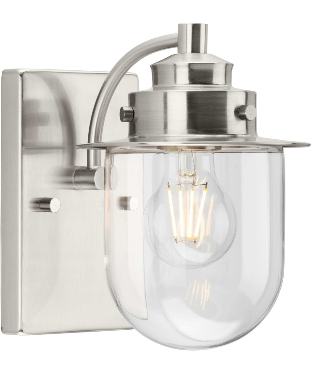 Northlake 1-Light Clear Glass Transitional Bath Light Brushed Nickel