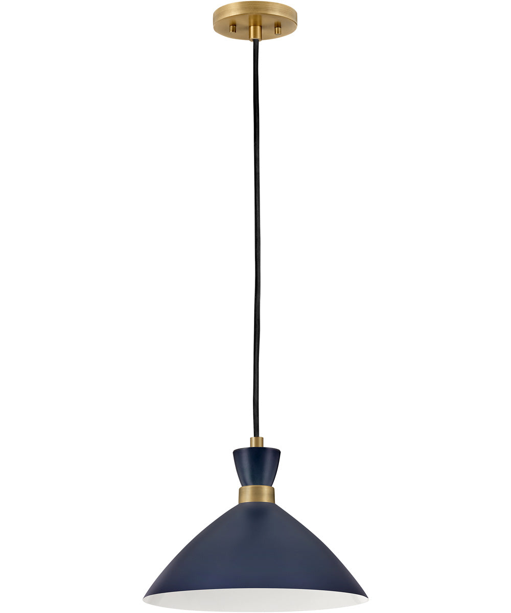 Simon 1-Light Medium Single Light Convertible Pendant in Matte Navy