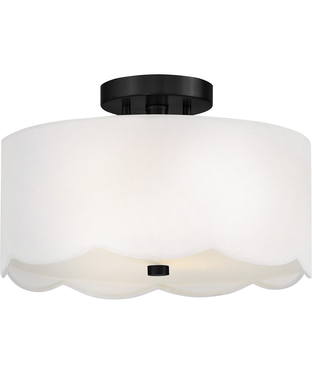 Bliss 2-Light Medium Semi-Flush Mount in Black