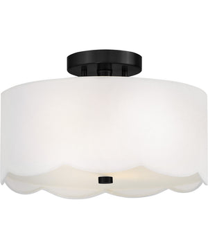 Bliss 2-Light Medium Semi-Flush Mount in Black