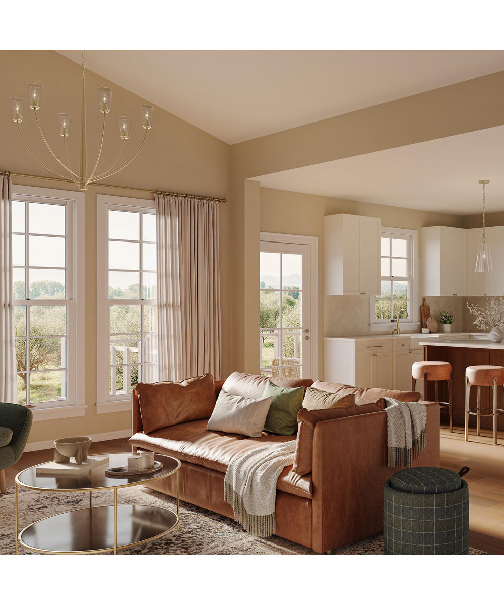 Jheni 1-Light Pendant with Clear Glass Shade Brushed Gold
