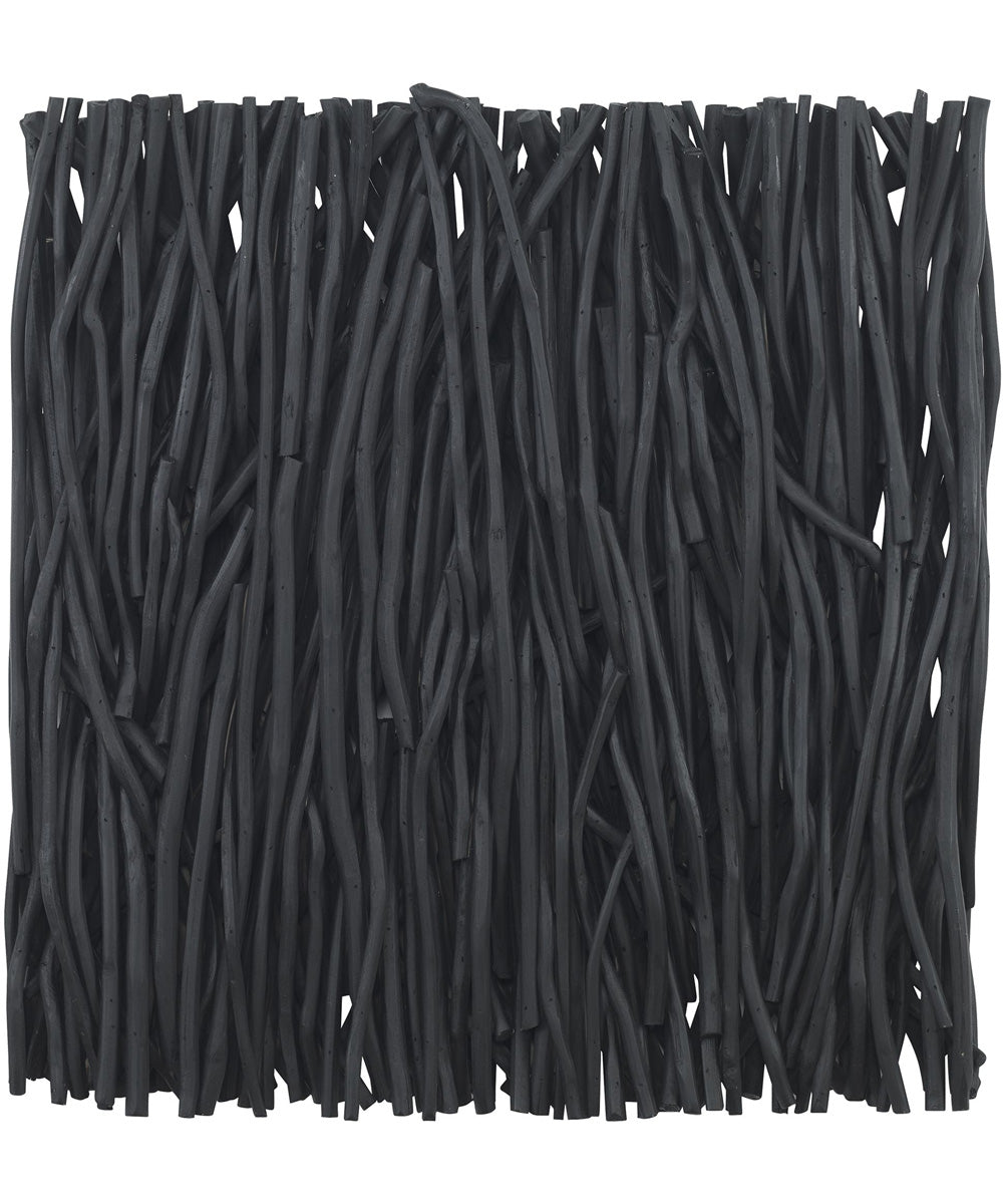 Gathered Teak Square Black Wood Wall Decor