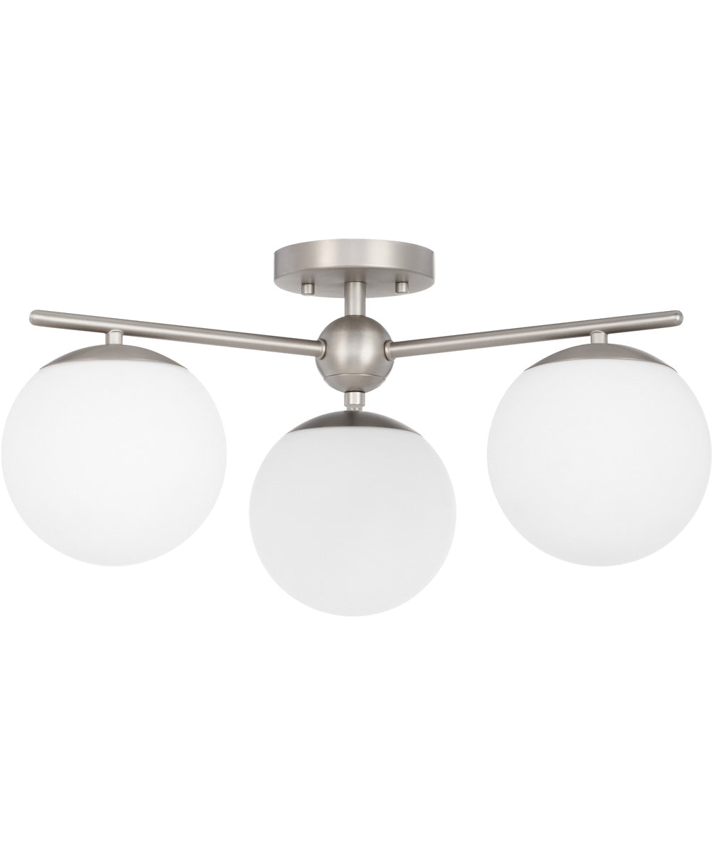 Jasper 3-light Semi-Flush Mount Satin Nickel