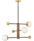 Auggie 3-Light Medium Adjustable Multi Tier Chandelier in Bright Brass