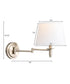 Sheppard 20"W 1-Light Plug-In Brushed Steel with White Shade Wall Swing Arm Wall Sconce by KenroyHome
