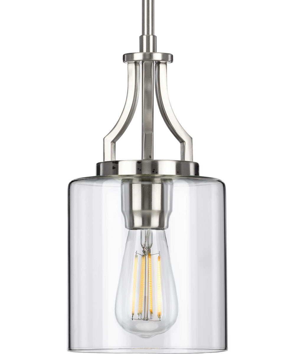 Lassiter 1-Light Clear Glass Modern Pendant Light Brushed Nickel