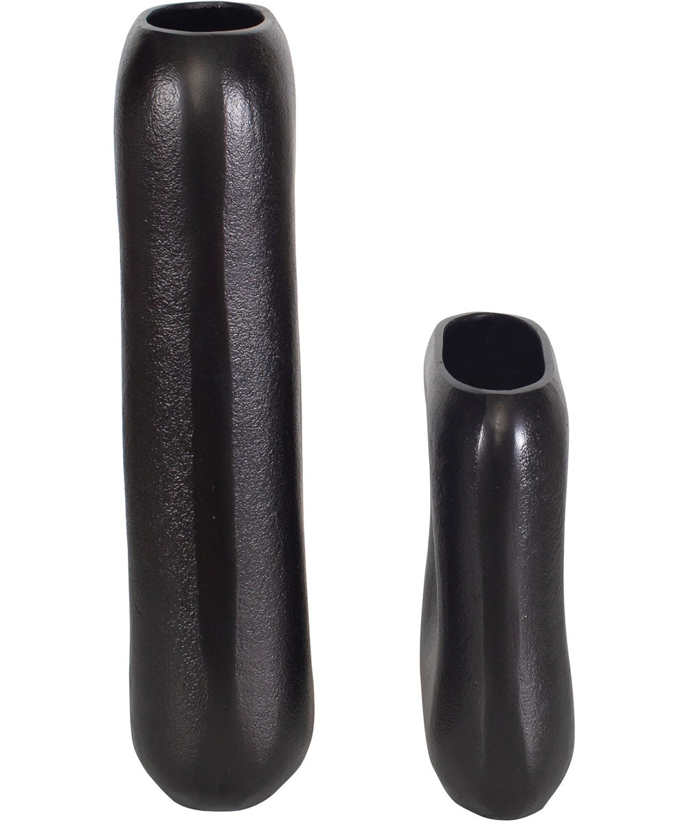 Anodic Dark Brown Vases Set of 2