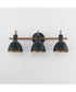 Dusk 3-Light Wall Sconce Black / Antique Brass