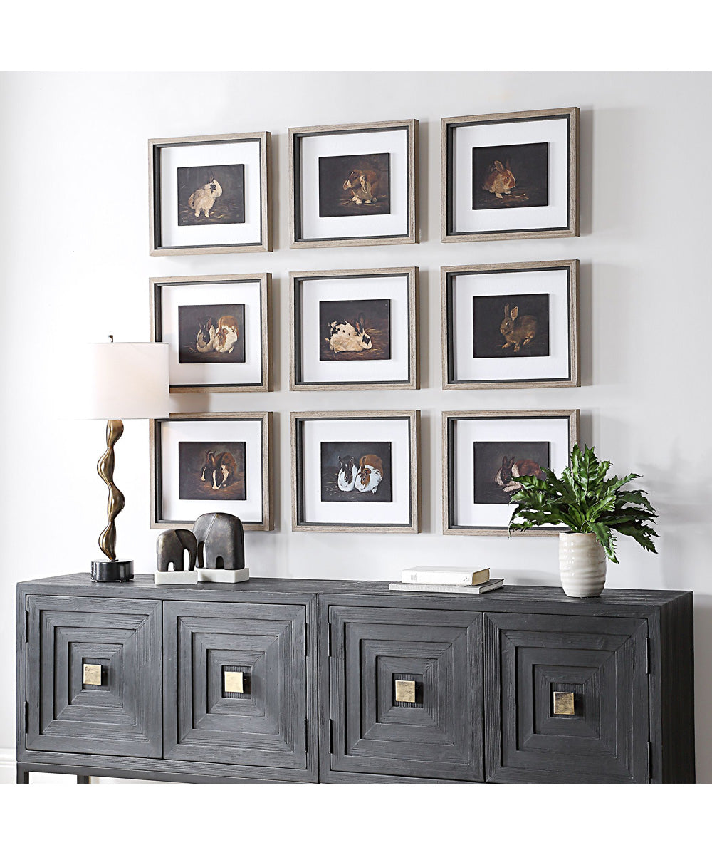 Resting Bunny Framed Prints Set/9