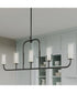 Mack 5-Light Linear Chandelier with Layered Glass Shades Matte Black
