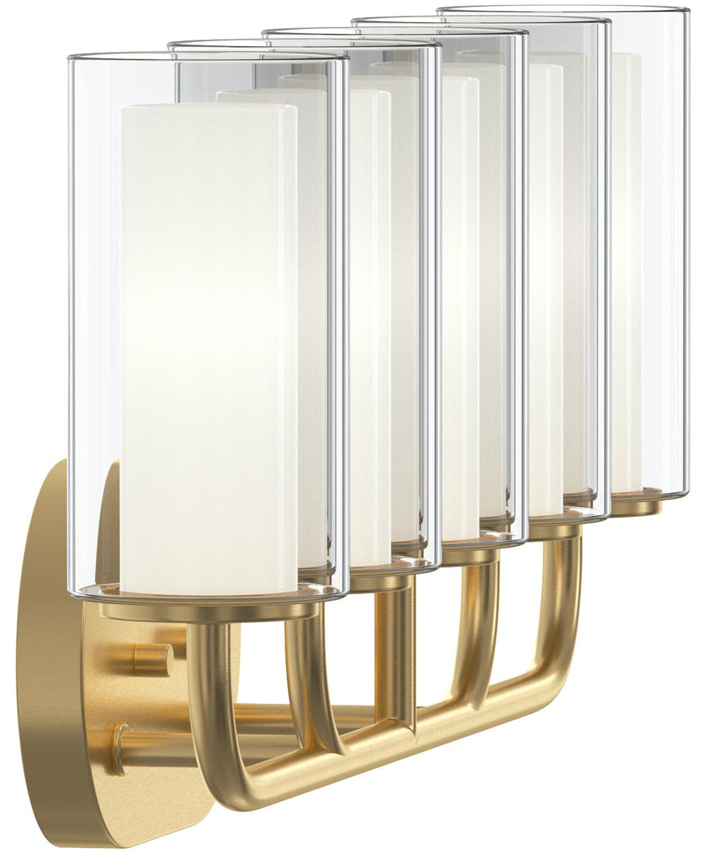 Mack 3-Light Vanity Light with Layered Glass Shades Brushed Gold