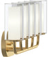 Mack 3-Light Vanity Light with Layered Glass Shades Brushed Gold