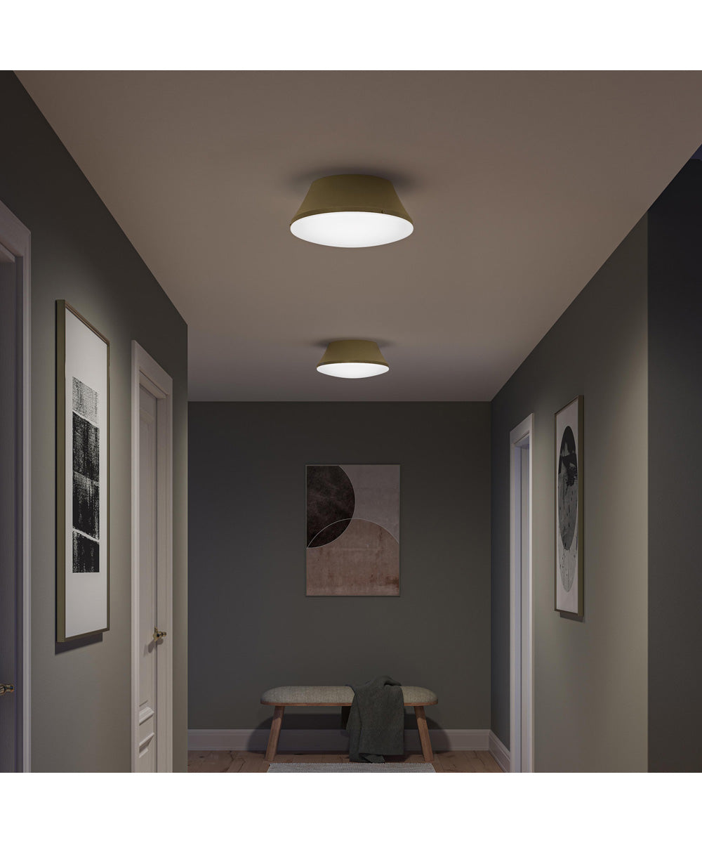 Avra Large 3-Light Flush Mount with Etched White Glass Shade Brushed Gold