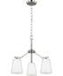 Vertex 3-Light Etched White Convertible Chandelier Brushed Nickel