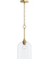 Ilia 1-Light Pendant with Clear Glass Shade Brushed Gold