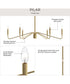 Pilar 6-Light Chandelier Brushed Gold