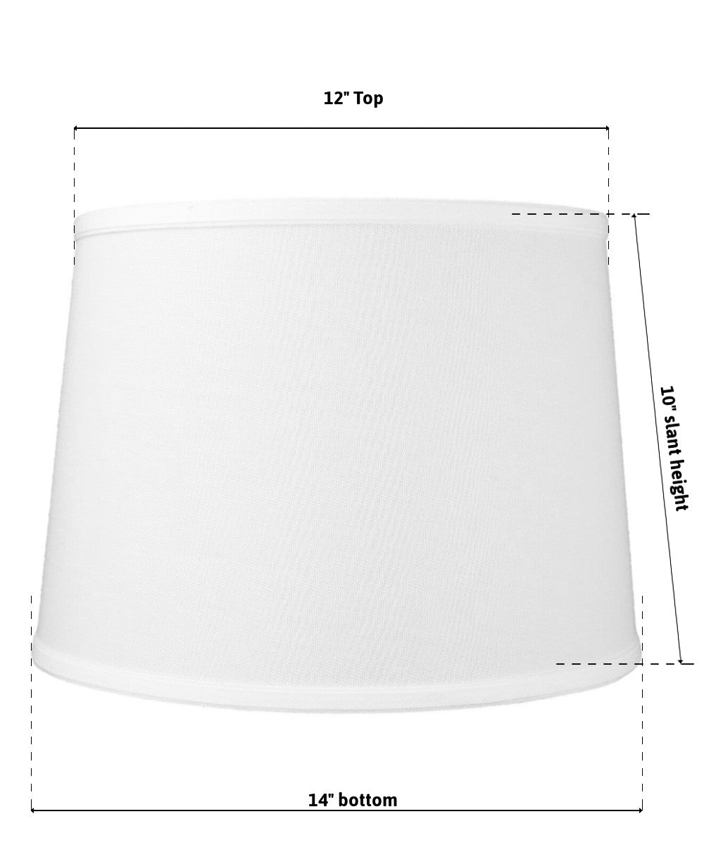 14"W x 10"H SLIP UNO FITTER White Linen Drum Lampshade