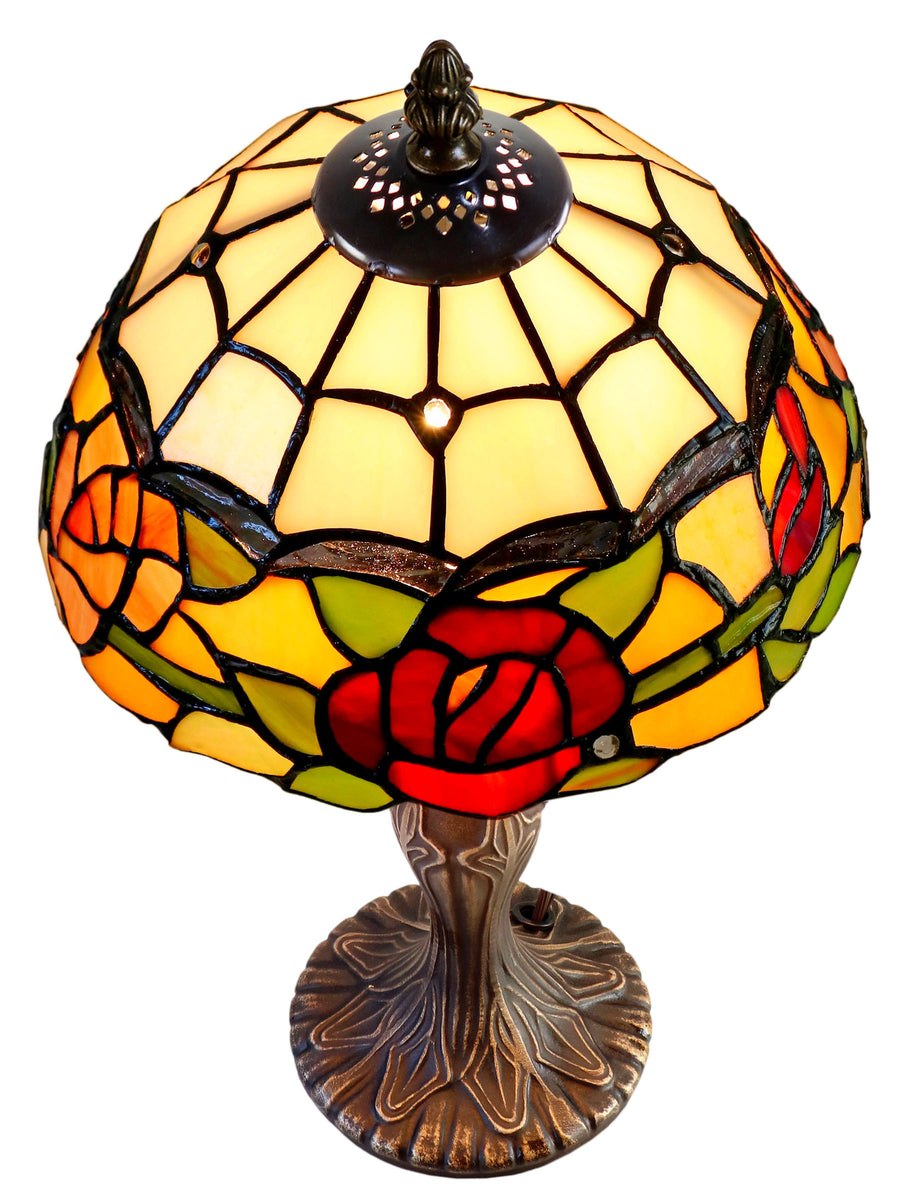 Innsdale Rose 15.25 Inch  Tall Handmade Tiffany Accent Lamp