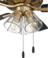 Eos Clear 4 Light 4-Light Fan Satin Brass