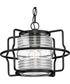 Keegan 1-Light Clear Glass Coastal Outdoor Hanging Lantern Matte Black